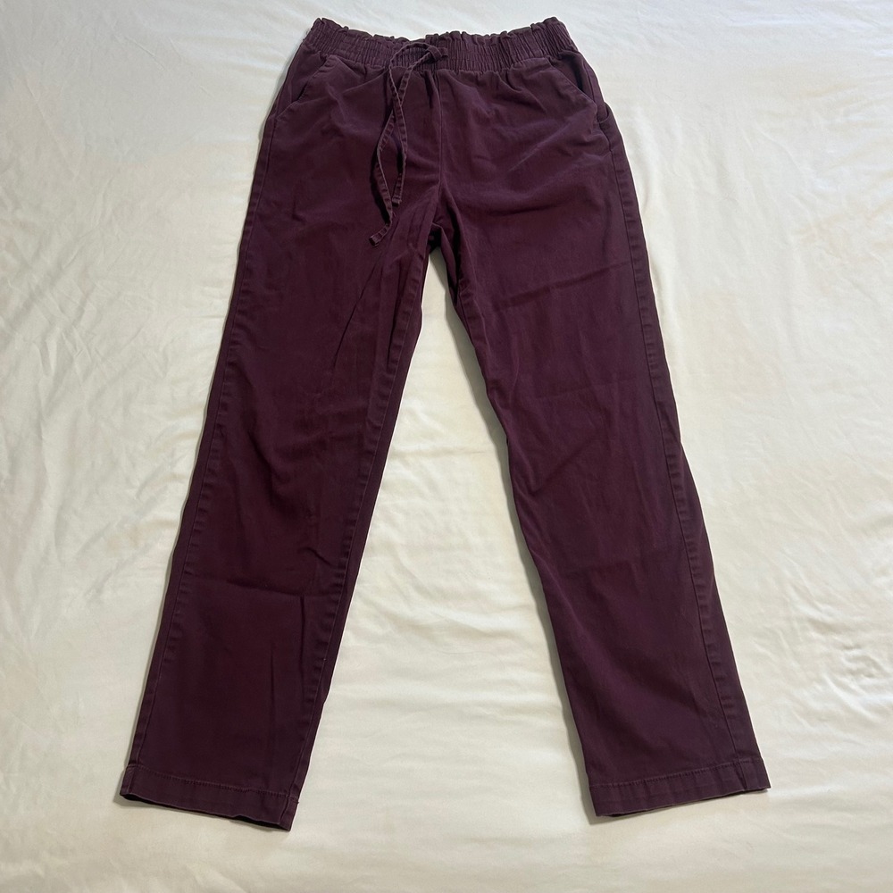 Gloria Vanderbilt Womens Pull On Chino Pants Burgundy Plum Size 6 DGVB5052-WNT